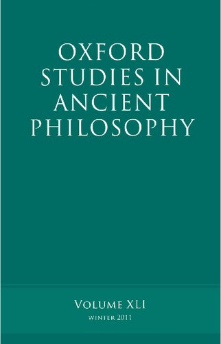 Oxford Studies in Ancient Philosophy: Volume 41