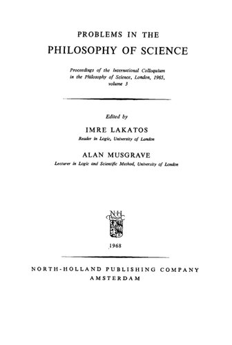 Problems in the philosophy of science.. Proceedings London