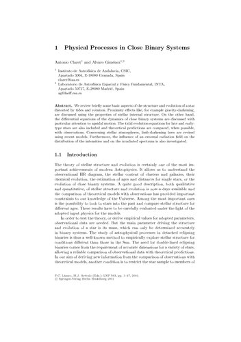 Binary Stars: Selected Topics on Observations and Physical Processes: Lectures Held at the Astrophysics School XII Organized by the European ... 1999 (Lecture Notes in Physics, 563)