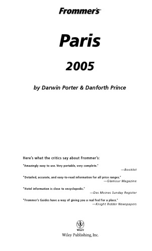 Frommer's Paris 2005