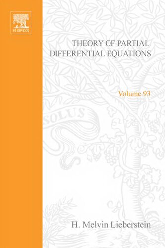Theory of partial differential equations, Volume 93 (Mathematics in Science and Engineering)