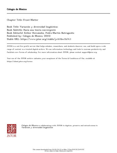 Variación y diversidad lingüística: hacia una teoría convergente