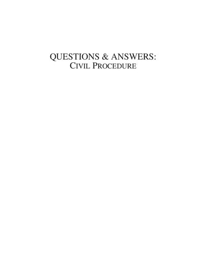 Questions & Answers: Civil Procedure