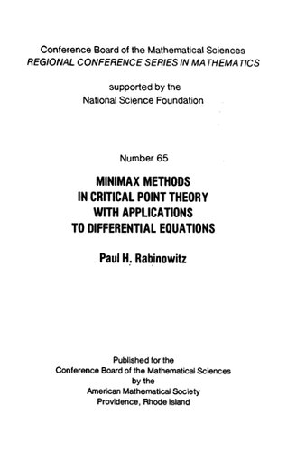 Minimax Methods in Critical Point Theory with Applications to Differential Equations (Cbms Regional Conference Series in Mathematics)