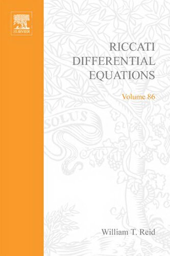 Riccati differential equations, Volume 86 (Mathematics in Science and Engineering)
