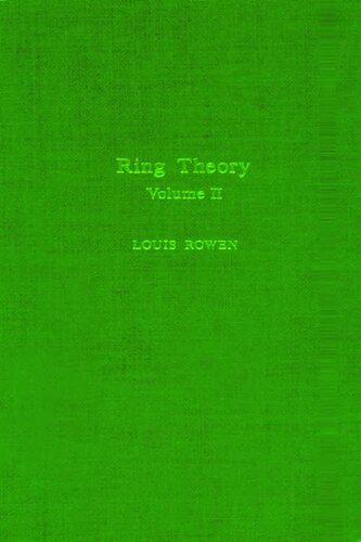 Ring theory V2, Volume 127-II (Pure and Applied Mathematics)