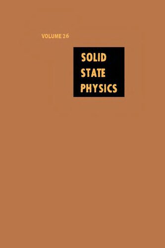 Solid State Physics: Advances in Research and Applications, Vol. 26