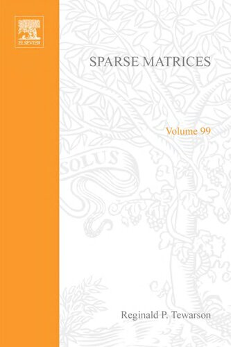 Sparse Matrices. Mathematics in Science and Engineering Volume 99