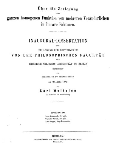 Ueber die Zerlegung einer ganzen homogenen Funktion in lineare Faktoren