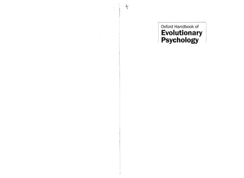 The Oxford Handbook of Evolutionary Psychology ()