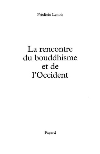 La rencontre du bouddhisme et de l'Occident