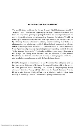 Who Is a True Christian? Contesting Religious Identity in American Culture