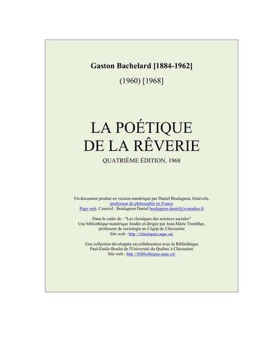 La poétique de la rêverie