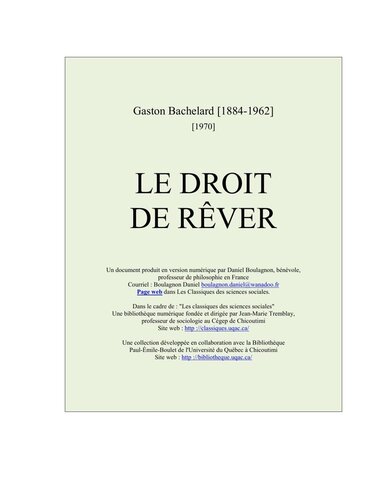 Le droit de rêver