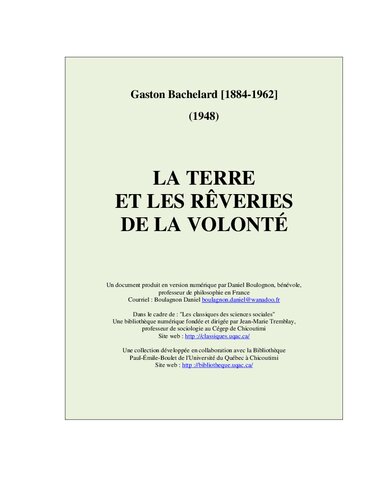 La terre et les rêveries de la volonté