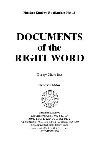 DOCUMENTS of the RIGHT WORD