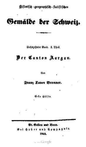 Der Canton [Kanton] Aargau