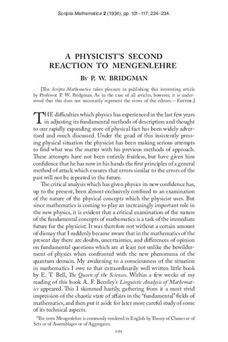 A Physicist's Second Reaction to Mengenlehre