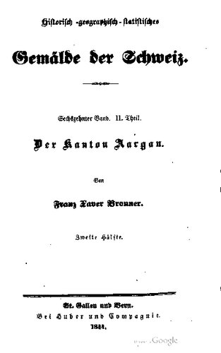 Der Canton [Kanton] Aargau