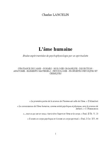 L'âme humaine. Etudes expérimentales de psychophysiologie par un spiritualiste