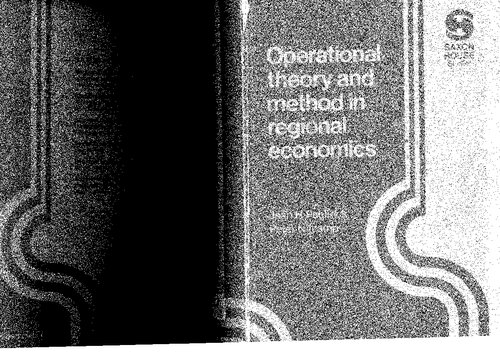 Operational theory and method in regional economics