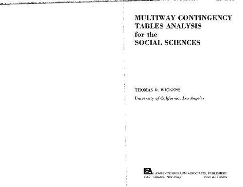 Multiway contingency tables analysis for the social sciences