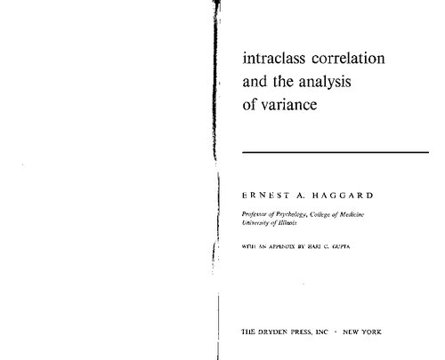 Intraclass correlation and the analysis of variance.