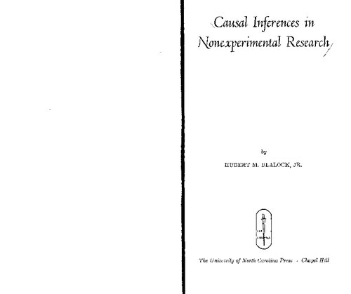 Causal inferences in nonexperimental research