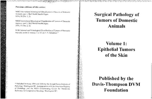 Surgical Pathology of Tumors of Domestic Animals