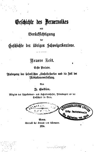 Untergang des helvetischen Einheitsslaates und die Zeit der Mediationsverfassung