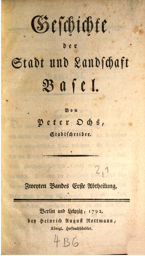 Geschichte der Stadt und Landschaft Basel