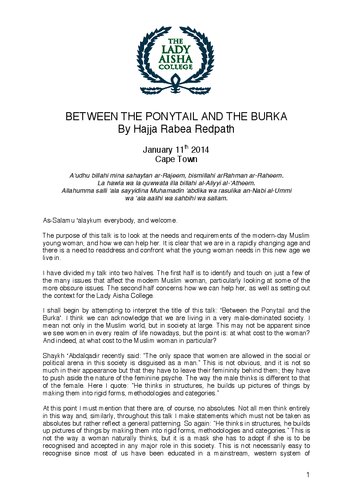 Between the Ponytail and the Burqa