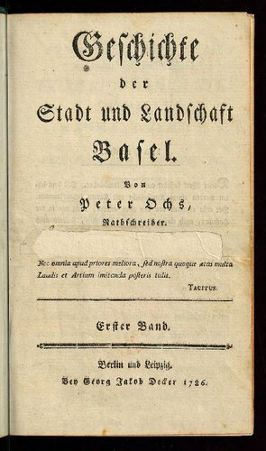 Geschichte der Stadt und Landschaft Basel