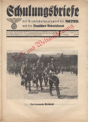 NSDAP Schulungsbrief 1933_09 „Rasse und Weltanschauung“
