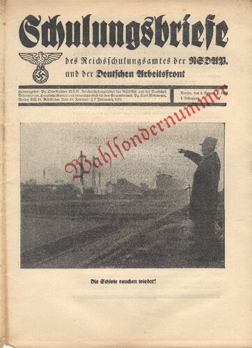 NSDAP Schulungsbrief 1933_08 „Wahlsondernummer“