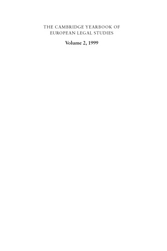 Cambridge Yearbook of European Legal Studies. Volume 02, 1999