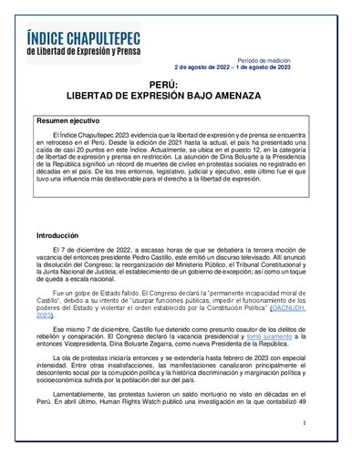 Perú: libertad de expresión bajo amenaza