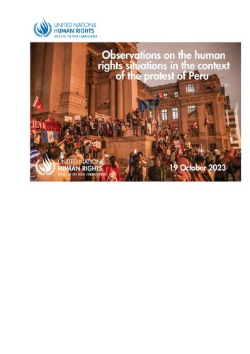 Observations on the human rights situations in the context of the protest of Peru. 19 October 2023