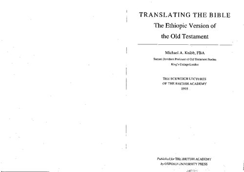 Translating the Bible: The Ethiopic Version of the Old Testament