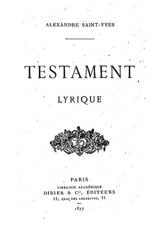 Testament lyrique