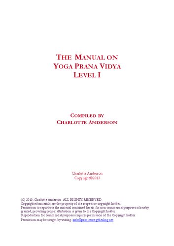 The manual on yoga prana vidya level 1