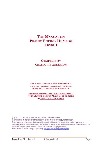 The manual on pranic energy healing level 1