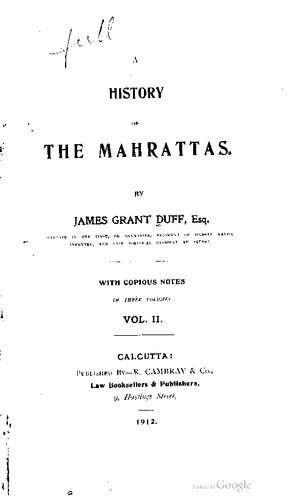 History of the Mahrattas