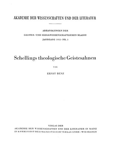 Schellings theologische Geistesahnen