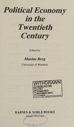 Political Economy in the Twentieth Century