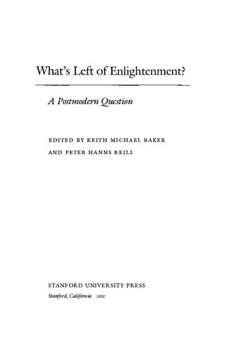 What’s Left of Enlightenment - Postmodern Question