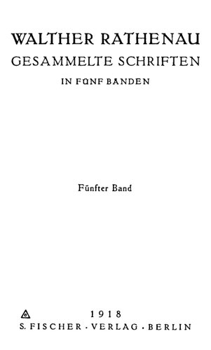 Reden und Schriften aus Kriegszeit