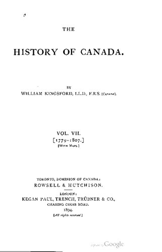The history of Canada / 1779-1807