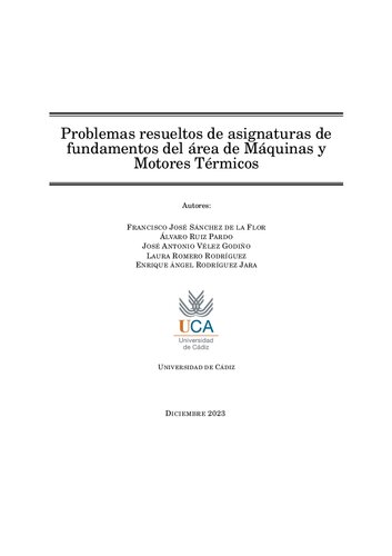 PROBLEMAS RESUELTOS DE ASIGNATURAS DE FUNDAMENTOS DEL ÁREA DE MÁQUINAS Y MOTORES TÉRMICOS