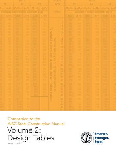Companion to the AISC Steel Construction Manual Volume 2: Design Tables  Version 16.0